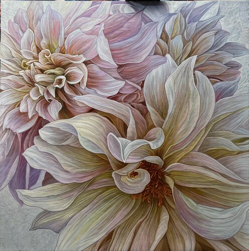 Dahlias van Elena Podmarkova, Schilderij te koop op Singulart