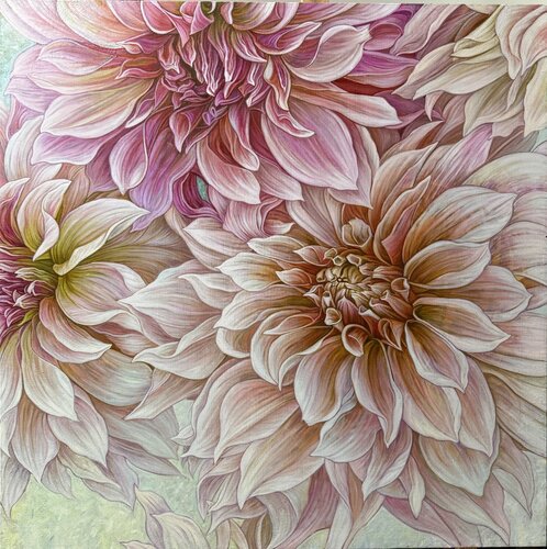Dahlias van Elena Podmarkova, Schilderij te koop op Singulart