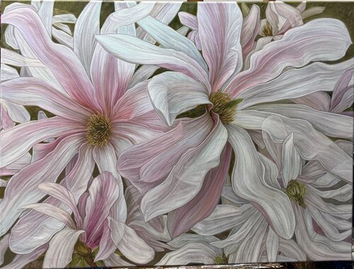 Blooming almonds by Elena Podmarkova, 회화 for Sale on Singulart