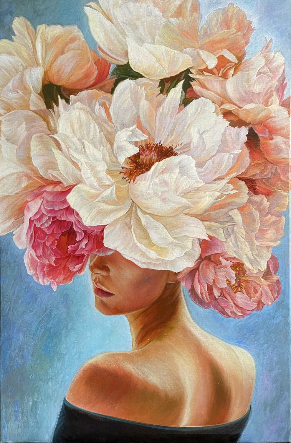 Portrait with flowers 3 Elena Podmarkova