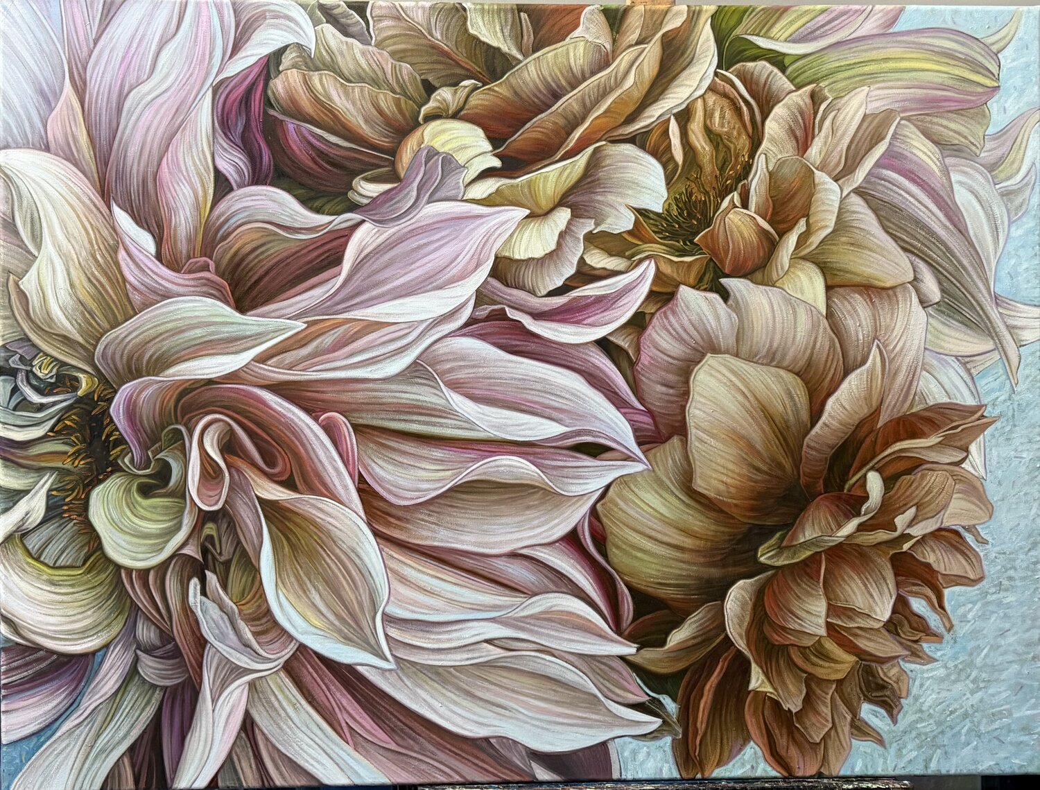Dahlias and brown roses Elena Podmarkova