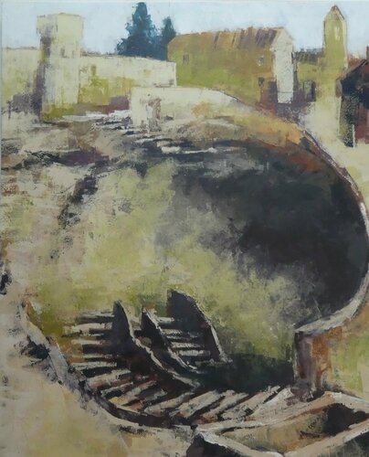 las piedras de Babel nº 12 par juan angel saiz manrique, Peinture en vente sur Singulart