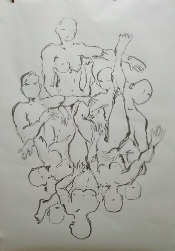 desnudo múltiple di juan angel saiz manrique, Disegno in vendita su Singulart