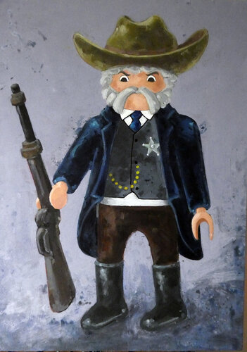 figura nº 6 sheriff di juan angel saiz manrique, Pittura in vendita su Singulart