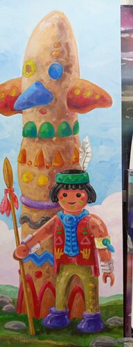 Figura nº 10 totem y nativo von juan angel saiz manrique, Malerei kaufen auf Singulart