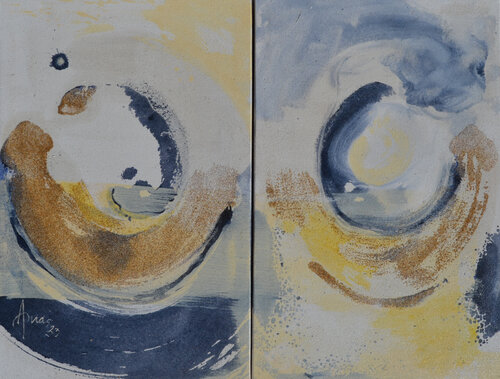 Diptyque Les yeux de la mer 2023 I di Anas Bouanani, Pittura in vendita su Singulart