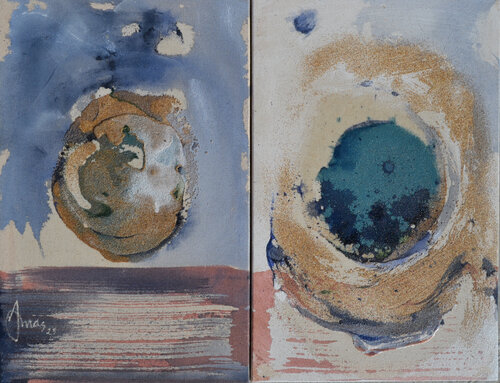 Diptyque Les yeux de la mer 2023 II van Anas Bouanani, Schilderij te koop op Singulart