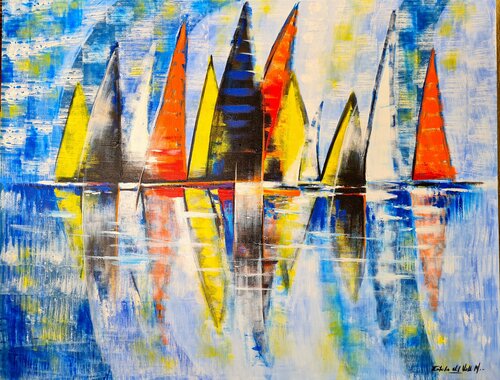 "VELAS en AGUA" von Estela Del Valle Mañez, Malerei kaufen auf Singulart