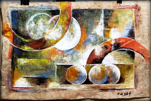 "JARRONES ABSTRACTOS I AMATE" van Estela Del Valle Mañez, Werk op papier te koop op Singulart