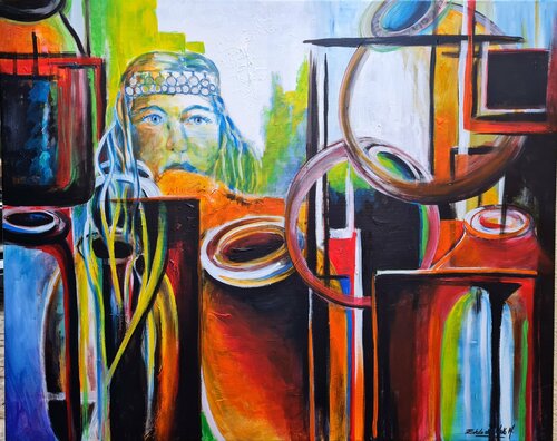 "JARRONES INDIGENAS" de Estela Del Valle Mañez, Pintura a la venta en Singulart