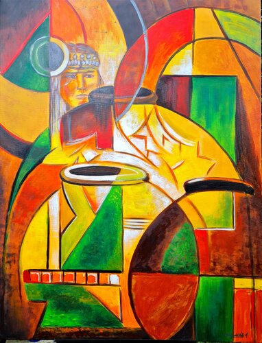 "MAPUCHE CHILENA" by Estela Del Valle Mañez, 油畫 for Sale on Singulart