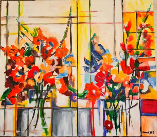 "HERMOSAS FLORES" van Estela Del Valle Mañez, Schilderij te koop op Singulart