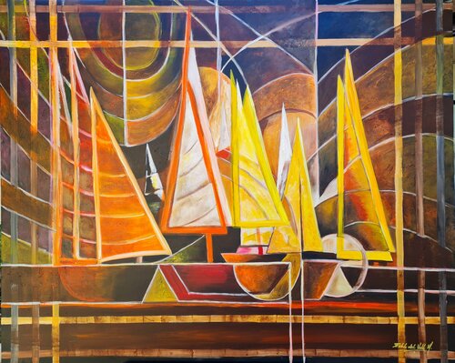 "VELAS en GEOMETRIA II" de Estela Del Valle Mañez, Pintura a la venta en Singulart