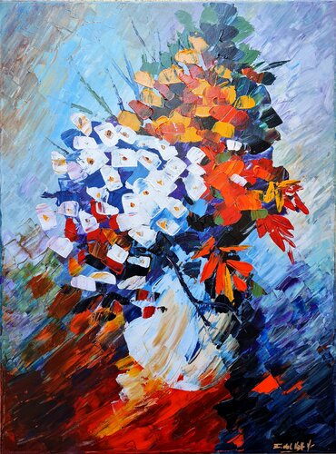 "FLORES en FLORERO" par Estela Del Valle Mañez, Peinture en vente sur Singulart