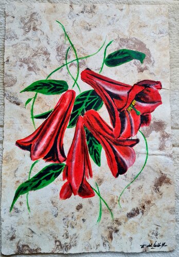 "COPIHUES CHILENOS" von Estela Del Valle Mañez, Werk auf Papier kaufen auf Singulart