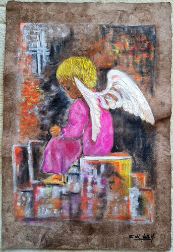 "MI ANGEL" by Estela Del Valle Mañez, 종이 for Sale on Singulart