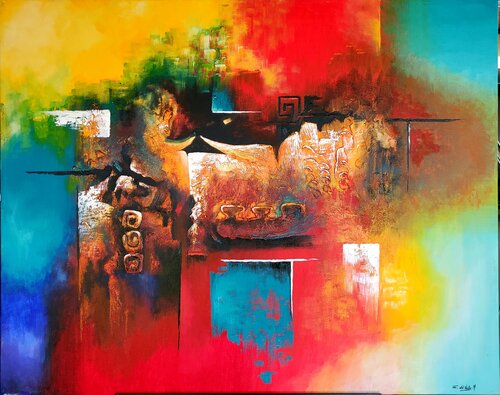 "ABSTRACCION SINFONIA en ROJO" von Estela Del Valle Mañez, Malerei kaufen auf Singulart