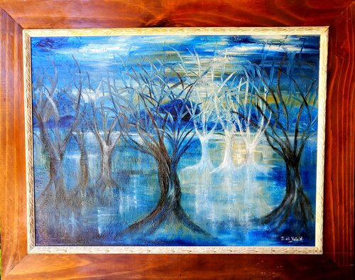 "BOSQUE ENCANTADO EN AZUL" di Estela Del Valle Mañez, Pittura in vendita su Singulart