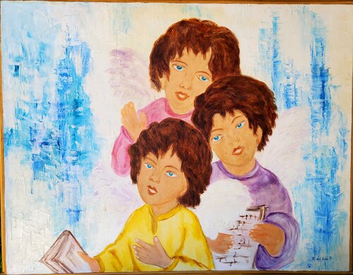 "ANGELES CANTANDO" de Estela Del Valle Mañez, Pintura a la venta en Singulart