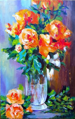 "FLORERO en CALIDO" par Estela Del Valle Mañez, Peinture en vente sur Singulart