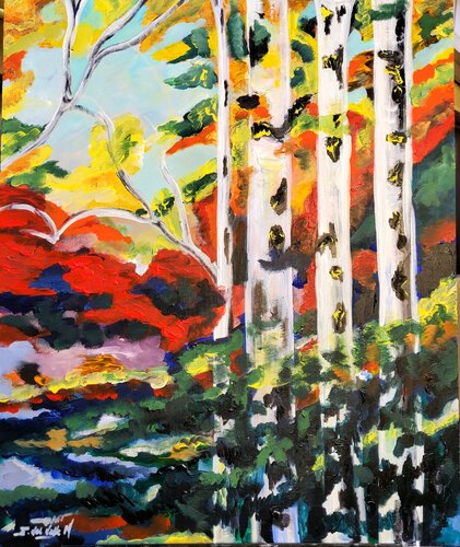 "BOSQUE DE ABEDULES II" di Estela Del Valle Mañez, Pittura in vendita su Singulart