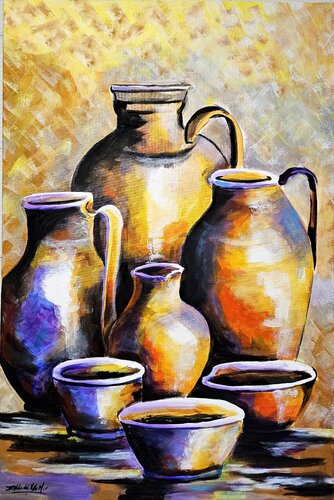 "JARRONES y VASIJAS" by Estela Del Valle Mañez, Painting for Sale on Singulart