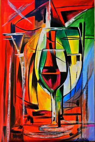"COPAS MODERNAS I" von Estela Del Valle Mañez, Malerei kaufen auf Singulart