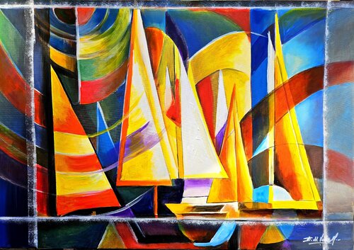 "VELAS  EN GEO II" von Estela Del Valle Mañez, Malerei kaufen auf Singulart