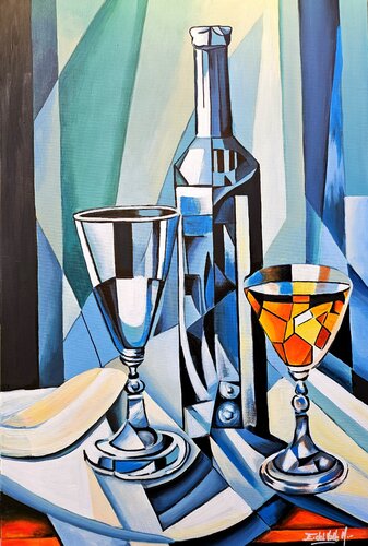 "BODEGON GEOMETRICO III" by Estela Del Valle Mañez, 油畫 for Sale on Singulart