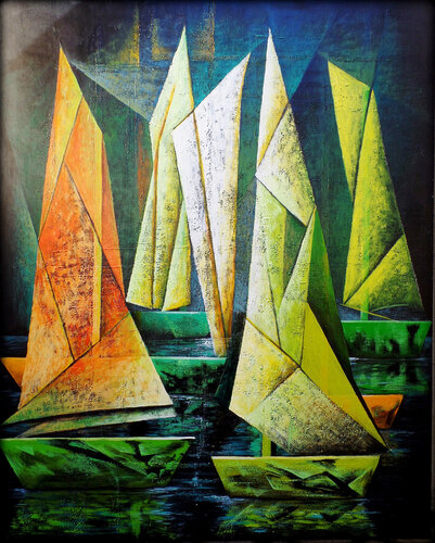 "VELAS TEXTURAS en VERDE" von Estela Del Valle Mañez, Malerei kaufen auf Singulart