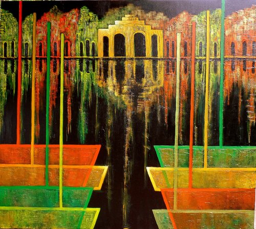 "VELAS en VALPARAISO" di Estela Del Valle Mañez, Pittura in vendita su Singulart