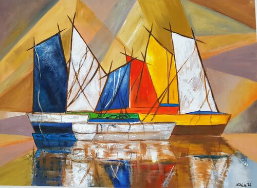 "VELAS PRIMARIAS" van Estela Del Valle Mañez, Schilderij te koop op Singulart