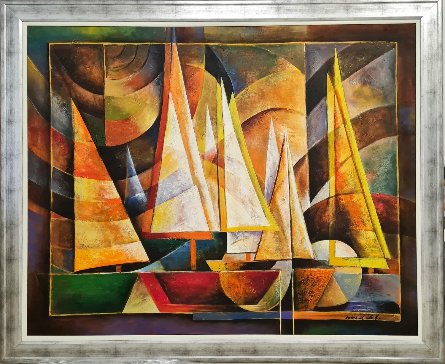 "VELAS en GEOMETRIA" Estela Del Valle Mañez Originalgemälde zu verkaufen