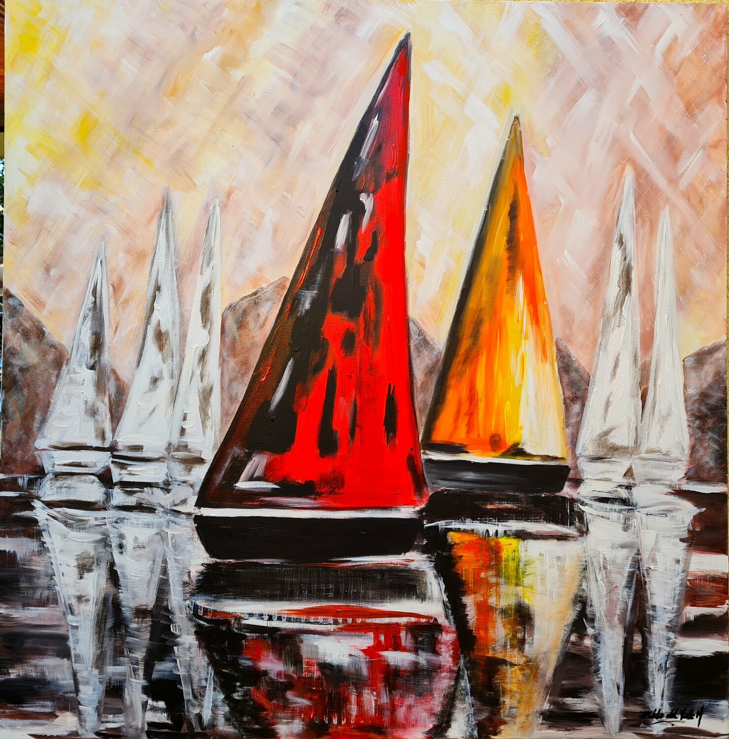 "VELAS NAVEGANDO" Estela Del Valle Mañez Originalgemälde zu verkaufen