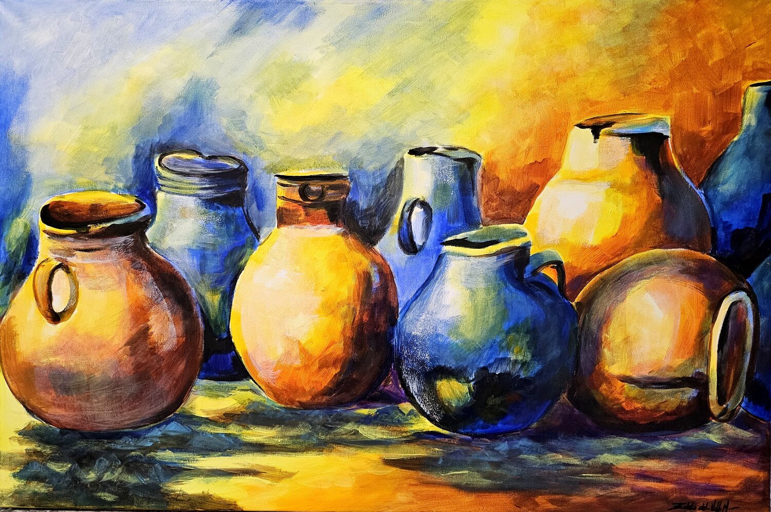 "JARRONES en ARMONIA" Estela Del Valle Mañez Originalgemälde zu verkaufen