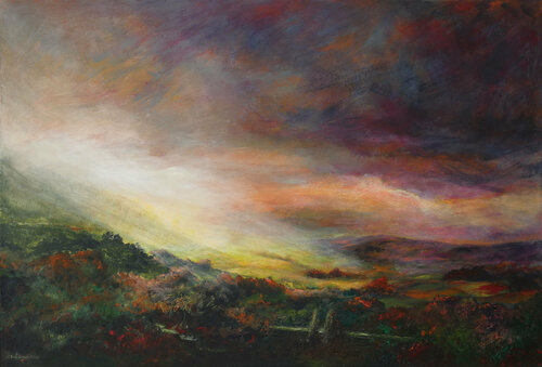 Glowing Fields van Kasia Kaldowski, Schilderij te koop op Singulart