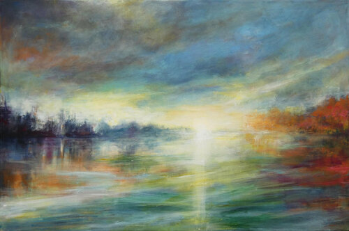 Commission for a Singulart collector:  inspired by Show me the Way van Kasia Kaldowski, Schilderij te koop op Singulart