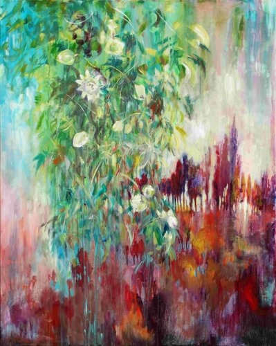 Tale about Autumn and Passion Vine di Kasia Kaldowski, Pittura in vendita su Singulart