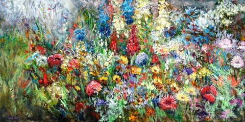 Garden Meadow van Kasia Kaldowski, Schilderij te koop op Singulart