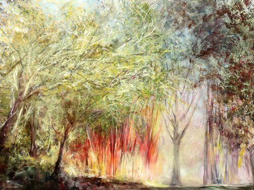 Scarlet Sunlight van Kasia Kaldowski, Schilderij te koop op Singulart