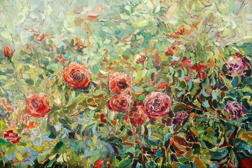 Rose Mosaic di Kasia Kaldowski, Pittura in vendita su Singulart