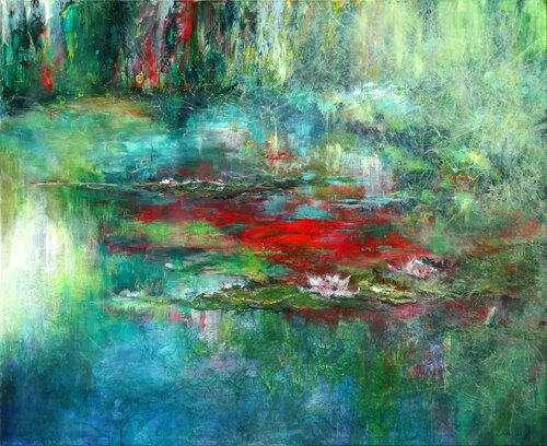 Commission for a Singulart collector: Monet & I van Kasia Kaldowski, Schilderij te koop op Singulart