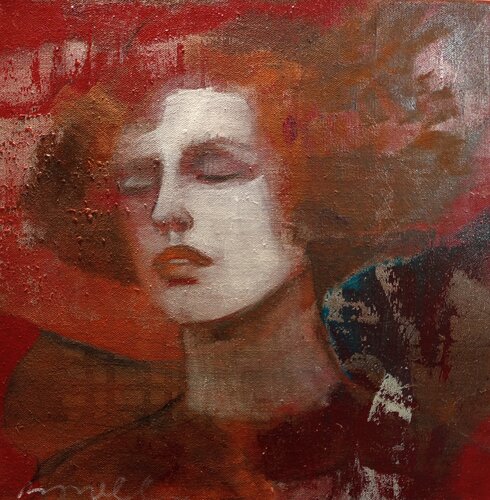 DONNA CON I CAPELLI ROSSI van Rossana Borzelli, Schilderij te koop op Singulart