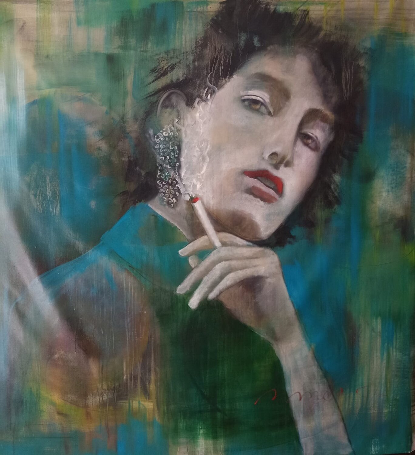 MENTRE TI PARLO Rossana Borzelli Original painting for sale