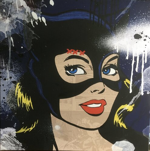 Portrait Black Cat von Misako Street Art, Malerei kaufen auf Singulart