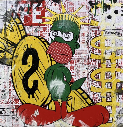 Birdy Money van Misako Street Art, Schilderij te koop op Singulart