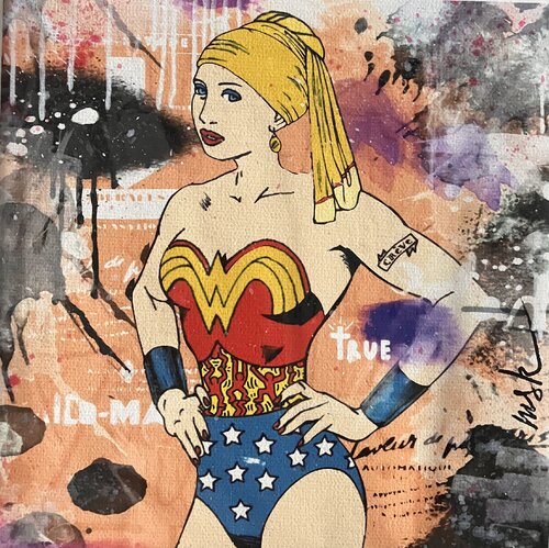 Iconic woman pop art di Misako Street Art, Pittura in vendita su Singulart