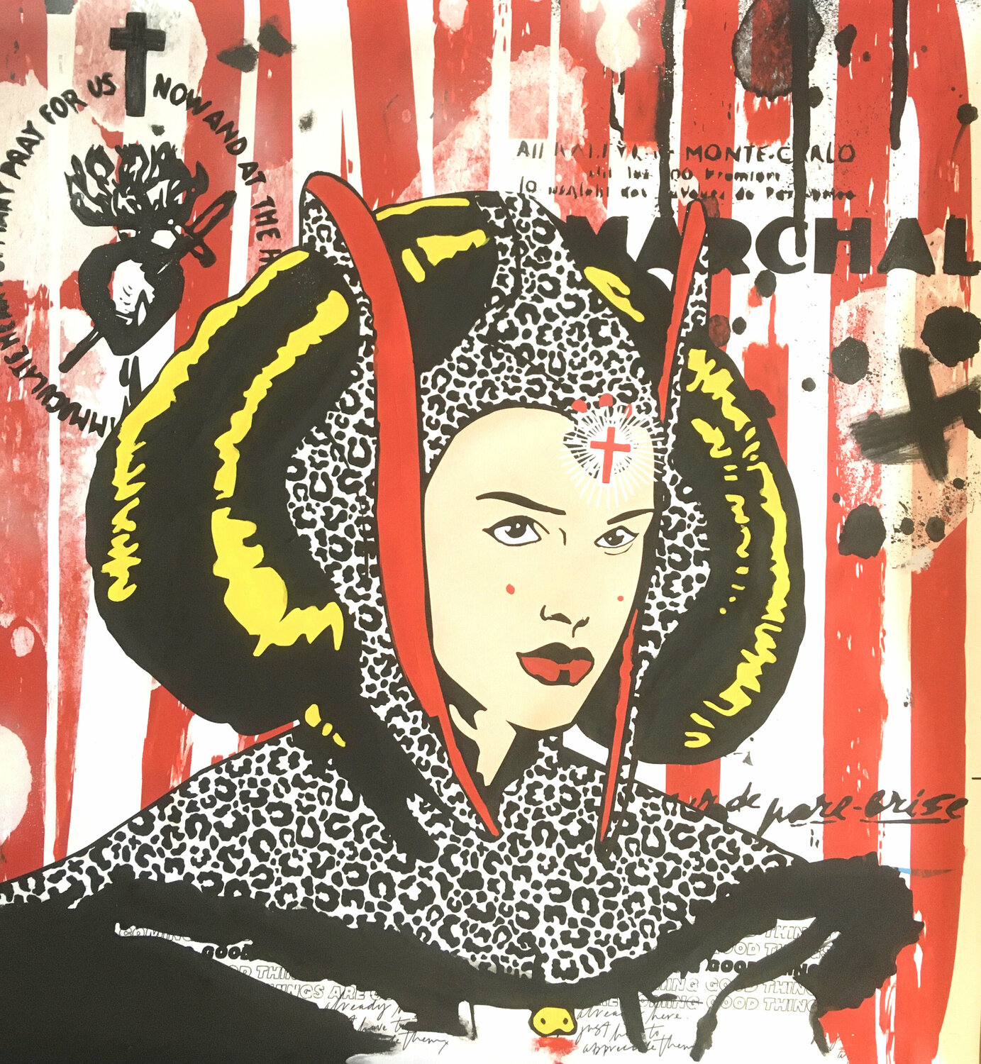 Cowgirl Misako Street Art Originalgemälde zu verkaufen