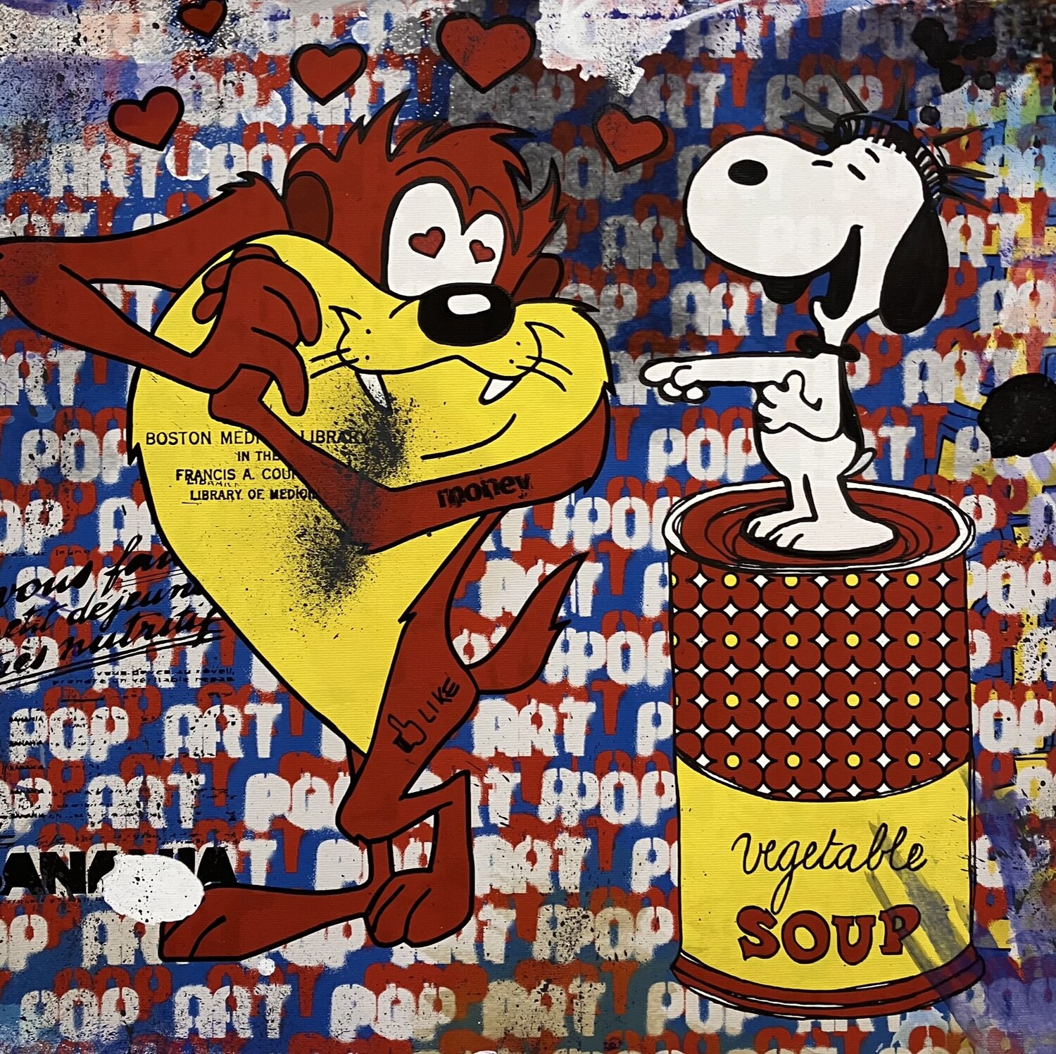 Les Yeux De L'amour Misako Street Art Originalgemälde zu verkaufen