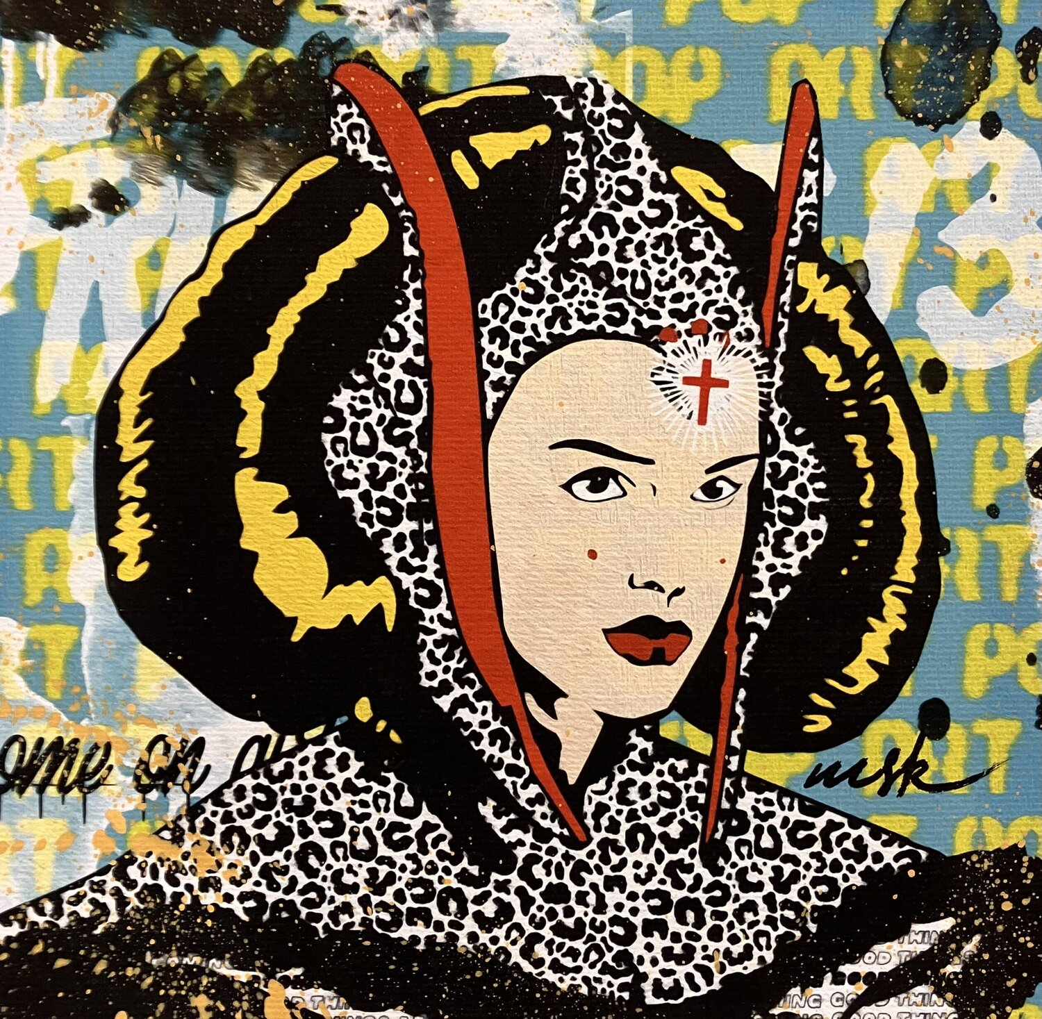 Come on girl Misako Street Art Originalgemälde zu verkaufen